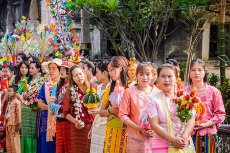 CHIANGMAI,THAILAND- APRIL 5   Poy Sang Long festival,A traditional street procession at  Wat Pa Pao temple on April 5,2014 in Chiangmai,Thailand  のeditorial素材
