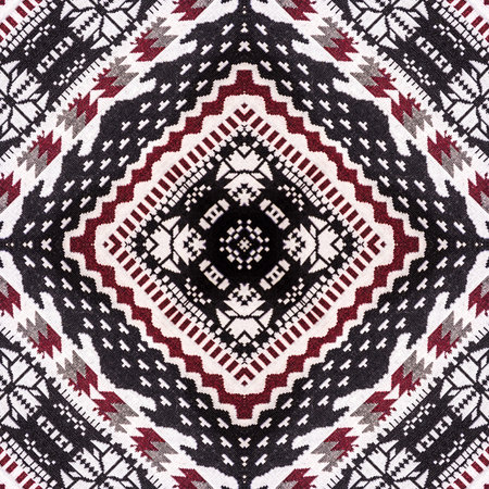 Abstract background pattern made from traditional thai fabric  pattern, kaleidoscope  pattern,...