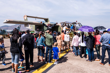 CHIANG MAI, THAILAND - JANUARY 09: Military show at Wing41 Airbase on Thai Children's Day on January 09, 2016 in Chiang mai, Thailand.のeditorial素材