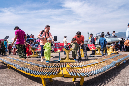 CHIANG MAI, THAILAND - JANUARY 09: Military show at Wing41 Airbase on Thai Children's Day on January 09, 2016 in Chiang mai, Thailand.のeditorial素材