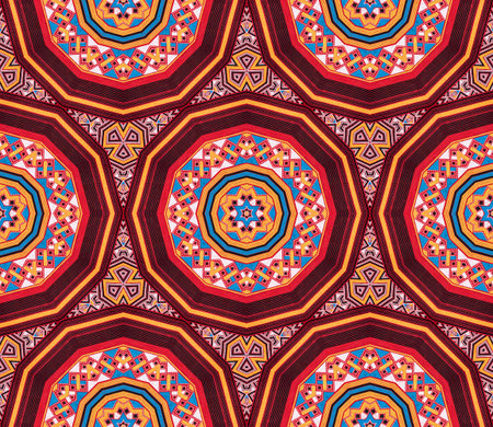Abstract background pattern made from traditional thai sarong pattern, endless pattern for wallpaper.の写真素材