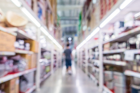 Abstract blurred defocusing in supermarket for background.の写真素材