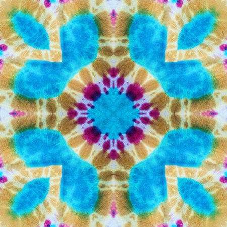 Abstract background pattern made from tie dye fabric,  kaleidoscope  pattern, endless pattern for...