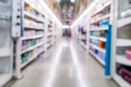 Abstract blurred defocusing in supermarket for background.の写真素材
