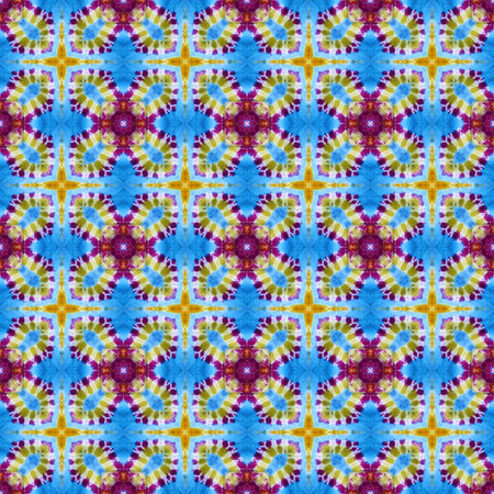 Abstract background pattern made from tie dye fabric,  kaleidoscope  pattern, endless pattern for...