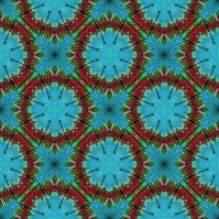 Abstract kaleidoscope or endless pattern made from tie dye fabric for background used.