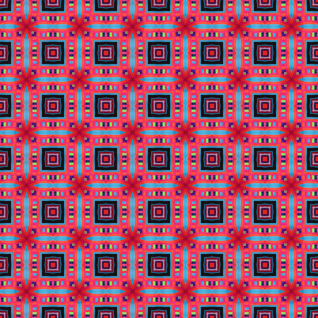 Colorful abstract kaleidoscope or endless pattern made from fabric for background used.