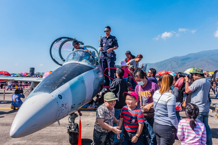 CHIANG MAI, THAILAND - JANUARY 14: Military show at Wing41 Airbase on Thai Children's Day on January 14, 2017 in Chiang mai, Thailand.のeditorial素材