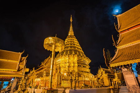 Pagoda at Doi Suthep temple the most famous landmark of Chiang mai province, Thailand.の写真素材