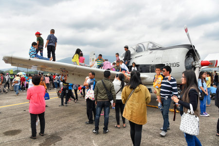 CHIANG MAI, THAILAND - JANUARY 13; 2018 : Military show at Wing 41 Airbase on Thai Children's Day in...