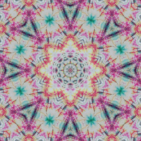 Seamless kaleidoscope or endless pattern for ceramic tile, wallpaper, linoleum, textile, web page background used. Repeating geometric from striped elementsの写真素材