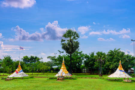 Three Pagodas Pass or Dan Chedi Sam Ong is a border between Thailand and the Union of Myanmar at Sanghklaburi District,  Kanchanaburi province, Thailandの写真素材