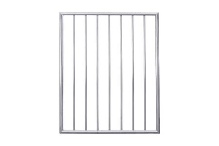 Stainless steel fence isolated on white background