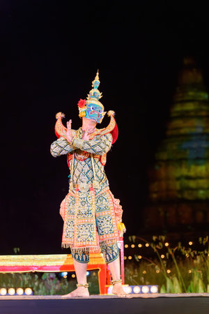 CHIANG MAI, THAILAND -  1 DECEMBER 2023: Khon is a traditional dance drama art of Thai classical...