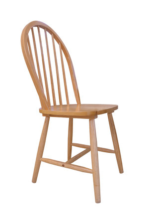 Wooden chair isolated on white background with clipping pathの写真素材