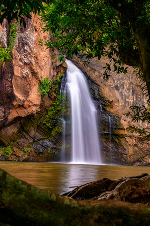 First tiered Chat trakan waterfall at chat trakan national park, phitsanulok, Thailand. Beautiful...