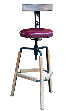 High bar stool chair isolated on white background with clipping path