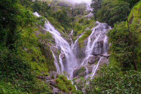 Pitukro Waterfall also known as Heart-Shaped Waterfall in the forest at tak, thailand. Beautiful...