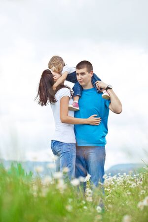 The family is resting in nature. . High quality photo.の写真素材