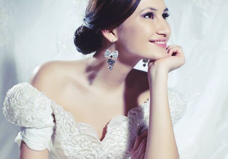 Woman bride in the studio. . High quality photo.の写真素材