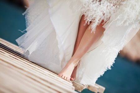 Beautiful bride on the nature. High quality photo.の写真素材