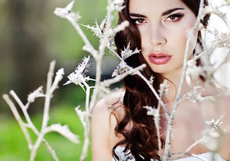 Beautiful bride on the nature. High quality photo.の写真素材