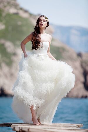 Beautiful bride on the nature. High quality photo.の写真素材