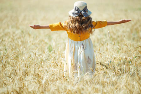 A child in the field. . High quality photo.の写真素材