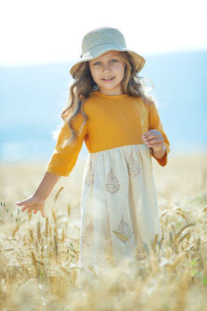 A child in the field. . High quality photo.の写真素材