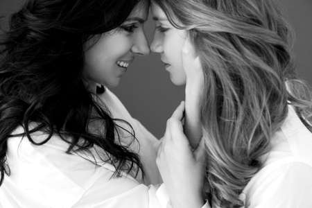 Black white photo Mother and child. High quality photoの写真素材