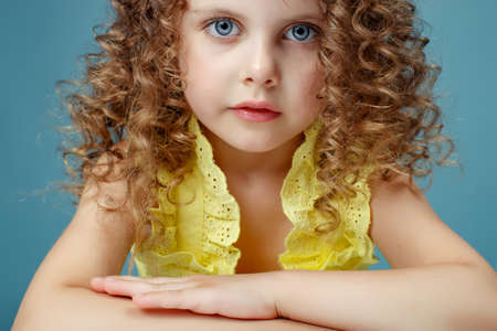 Portrait of a beautiful girl child. High quality photo.の写真素材
