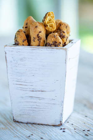 Bread sticks. bread product in the form of long sticks. Product for soup. High quality photo.の写真素材