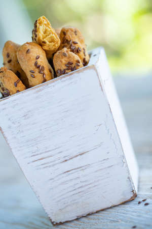 Bread sticks. bread product in the form of long sticks. Product for soup. High quality photo.の写真素材