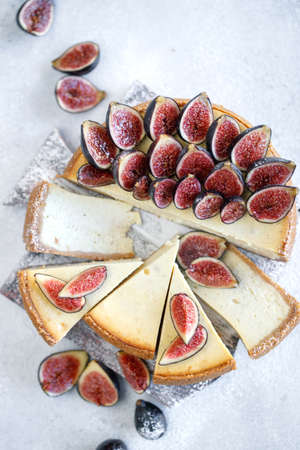 Classic cheesecake. Cream cheese cake with berries. High quality photo.の写真素材