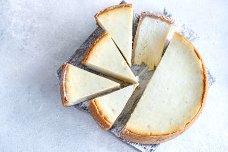 Classic cheesecake. Cream cheese cake. High quality photo.の写真素材
