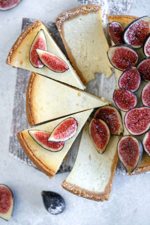 Classic cheesecake. Cream cheese cake with berries. High quality photo.の写真素材