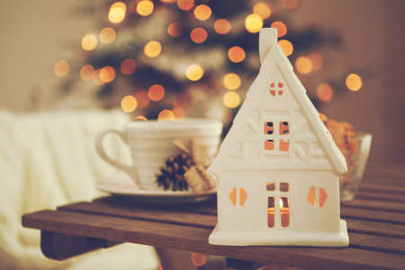 Christmas home decor, beautiful holiday decoration. High quality photo.の写真素材