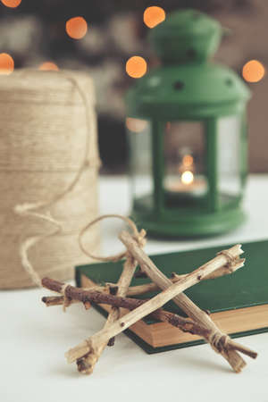 Christmas home decor, beautiful holiday decoration. High quality photo.の写真素材