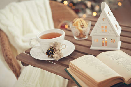 Christmas home decor, beautiful holiday decoration. High quality photo.の写真素材