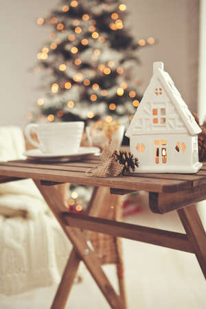 Christmas home decor, beautiful holiday decoration. High quality photo.の写真素材