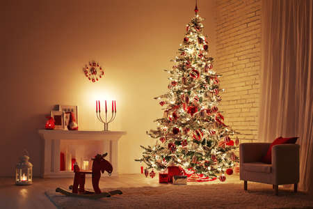 Christmas decor in the house. High quality photo.の写真素材