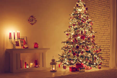 Christmas decor in the house. High quality photo.の写真素材