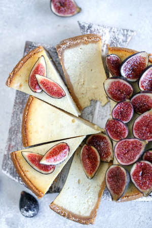 Classic cheesecake. Cream cheese cake with berries. High quality photo.の写真素材