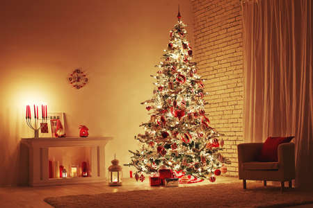 Christmas decor in the house. High quality photo.の写真素材