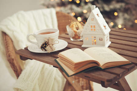 Christmas home decor, beautiful holiday decoration. High quality photo.の写真素材