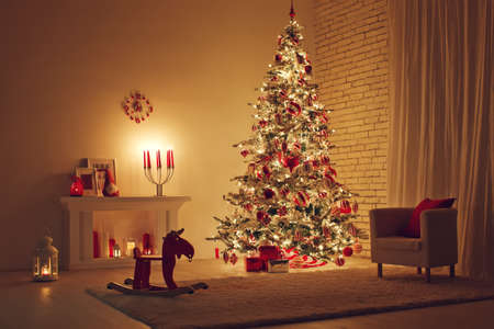 Christmas decor in the house. High quality photo.の写真素材
