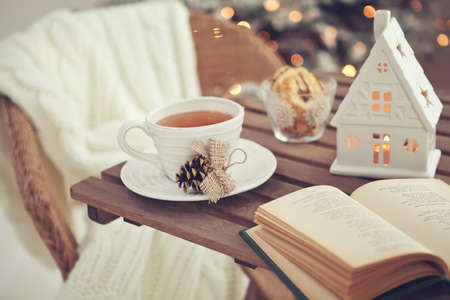 Christmas home decor, beautiful holiday decoration. High quality photo.の写真素材
