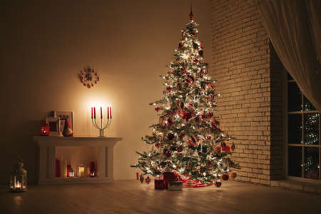 Christmas decor in the house. High quality photo.の写真素材