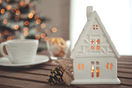 Christmas home decor, beautiful holiday decoration. High quality photo.の写真素材