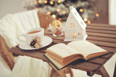 Christmas home decor, beautiful holiday decoration. High quality photo.の写真素材